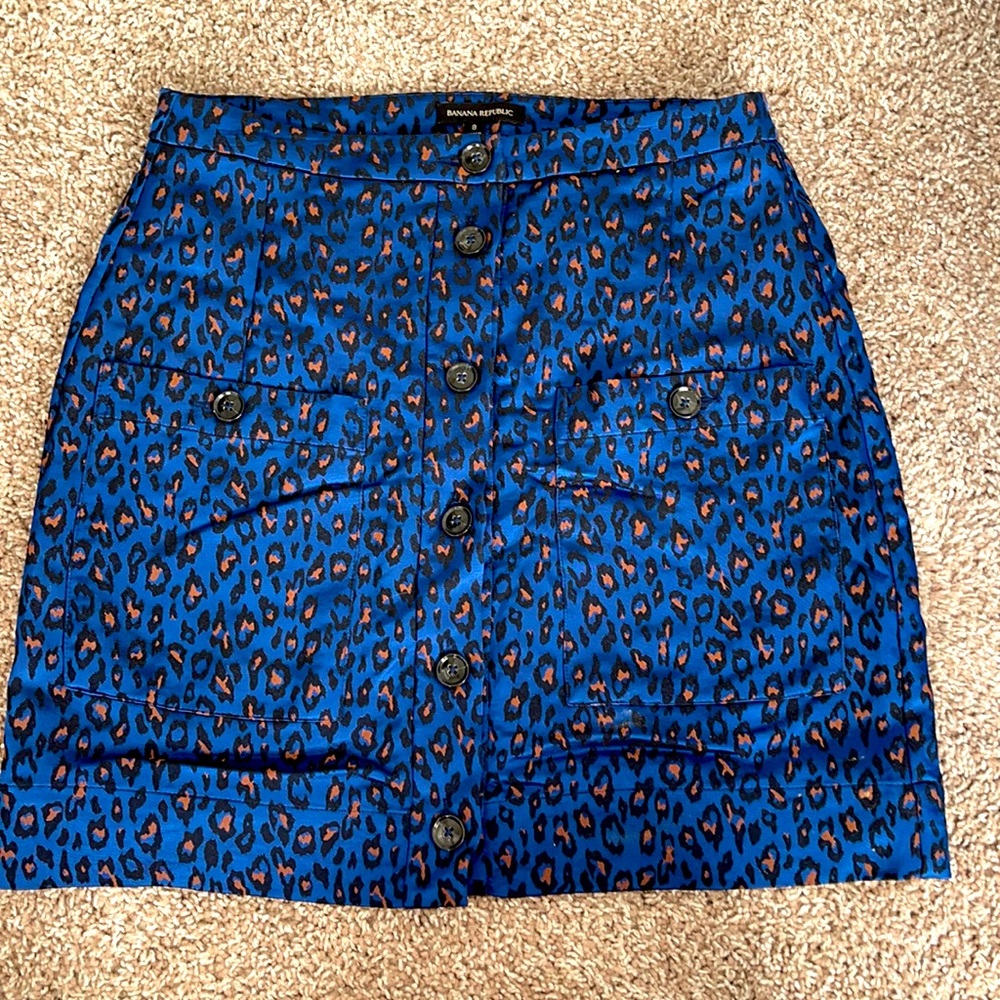 Banana Republic Blue Leopard skirt